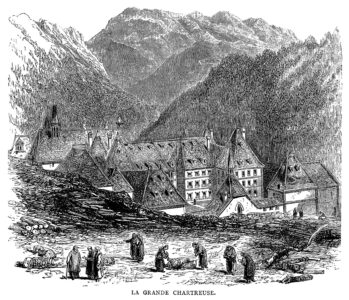 Monks near a monastery